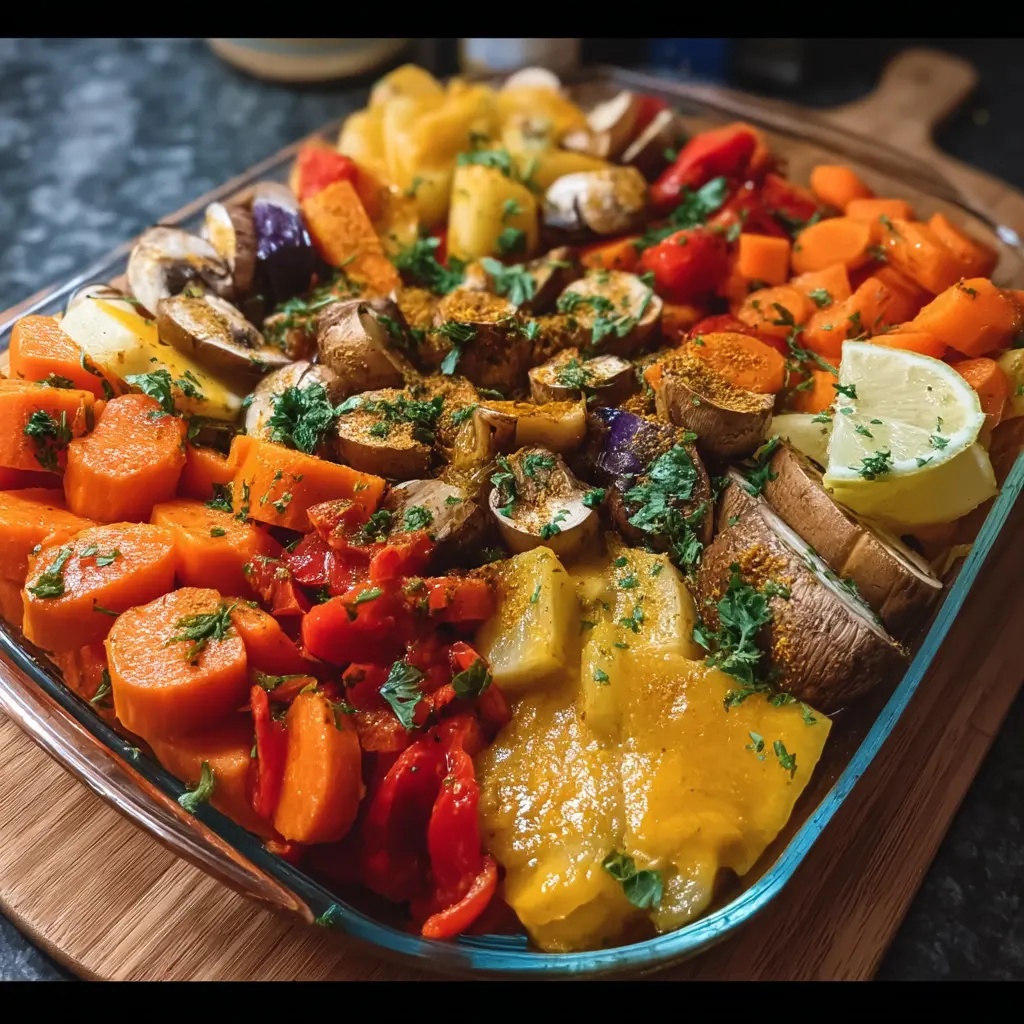 A large bowl of vegetables.