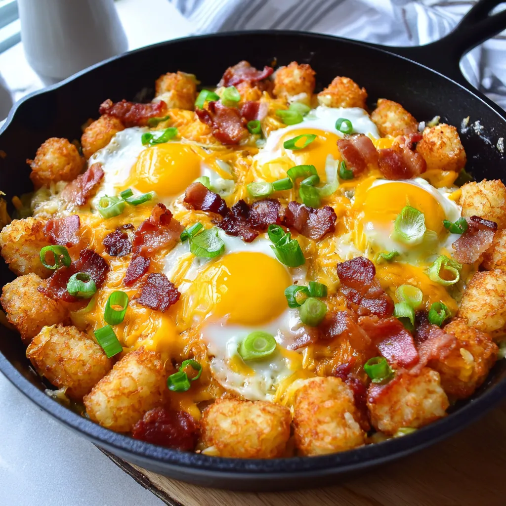 A delicious bacon, egg, and cheese breakfast tostada.