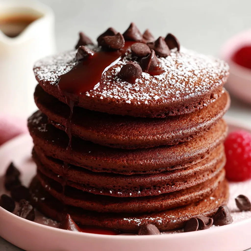 A stack of chocolate chip pancakes.