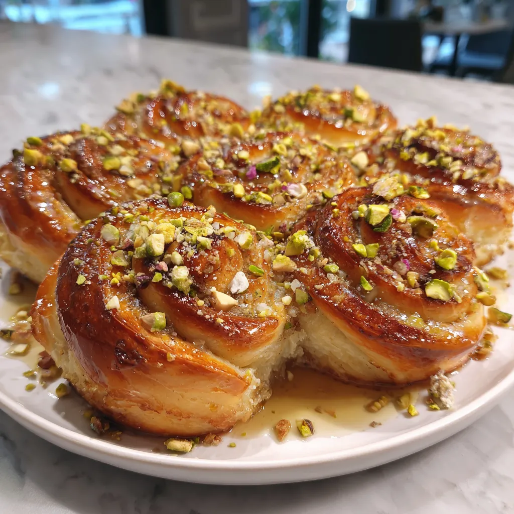 A plate of baklava buns.
