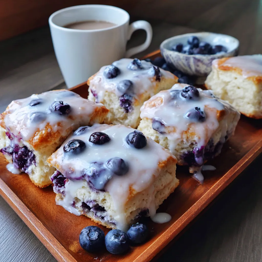 A plate of blueberry butter swim biscuits.
