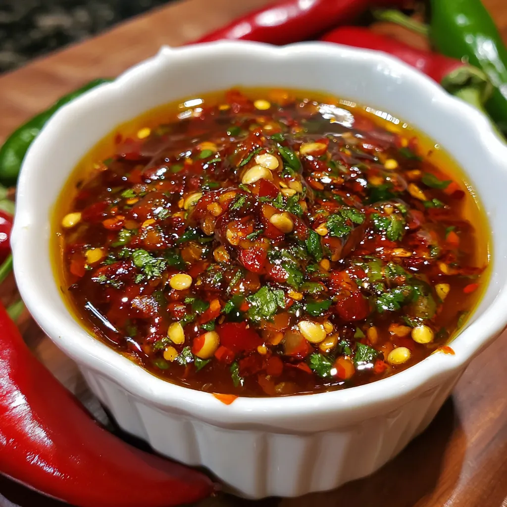 A white bowl filled with a red sauce.
