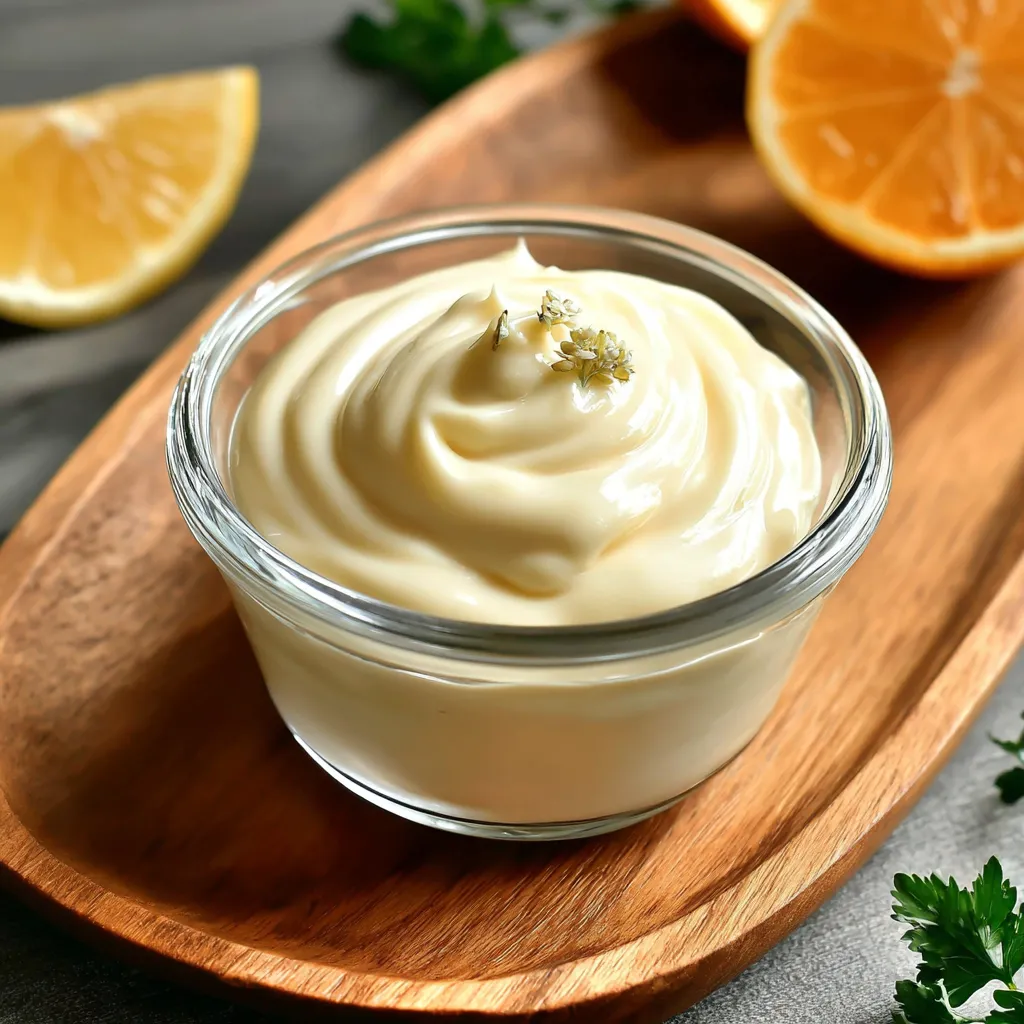 A glass container of homemade mayonnaise.