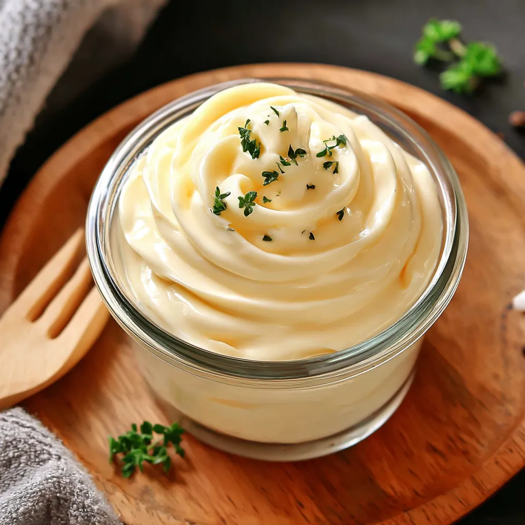 A glass bowl filled with a white creamy substance.