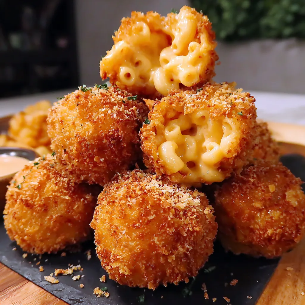 Crispy Fried Mac and Cheese Balls.