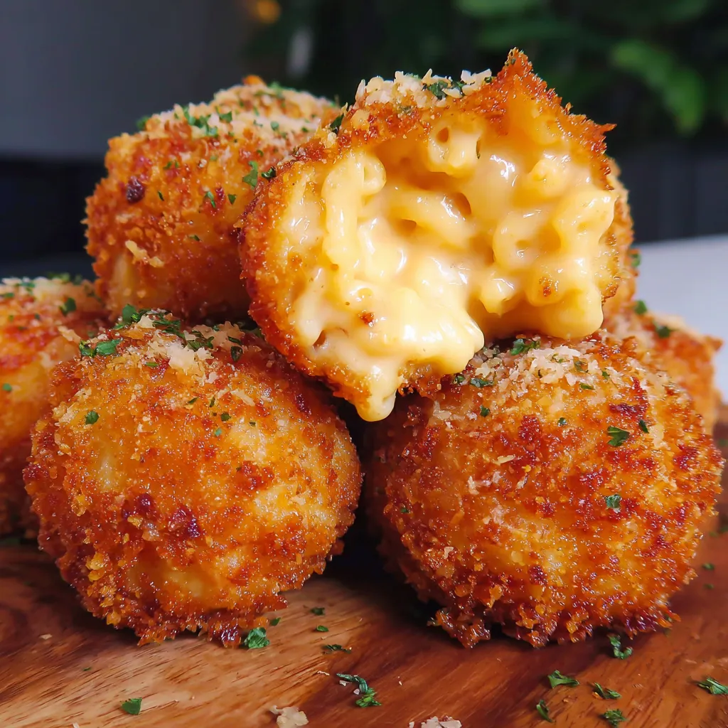 Crispy Fried Mac and Cheese Balls.