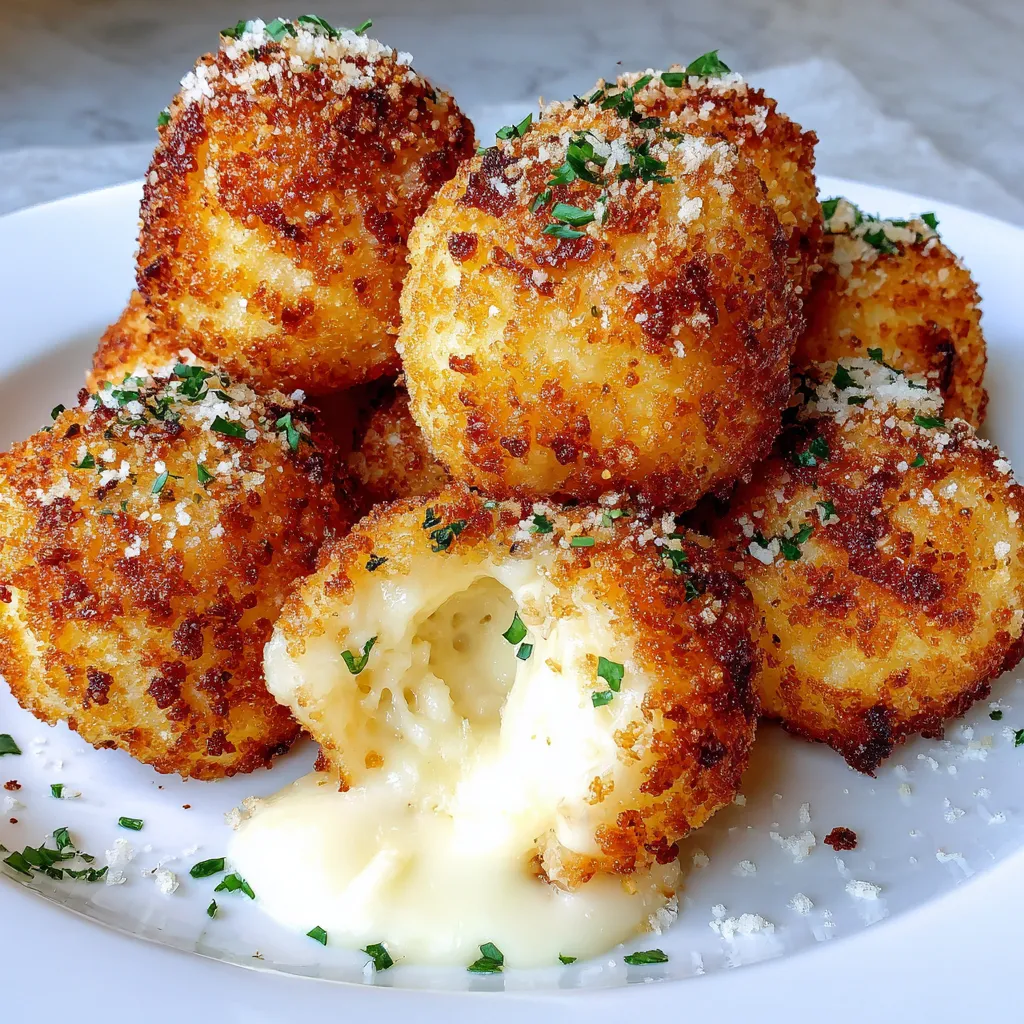 A plate of cheesy mashed potato balls.