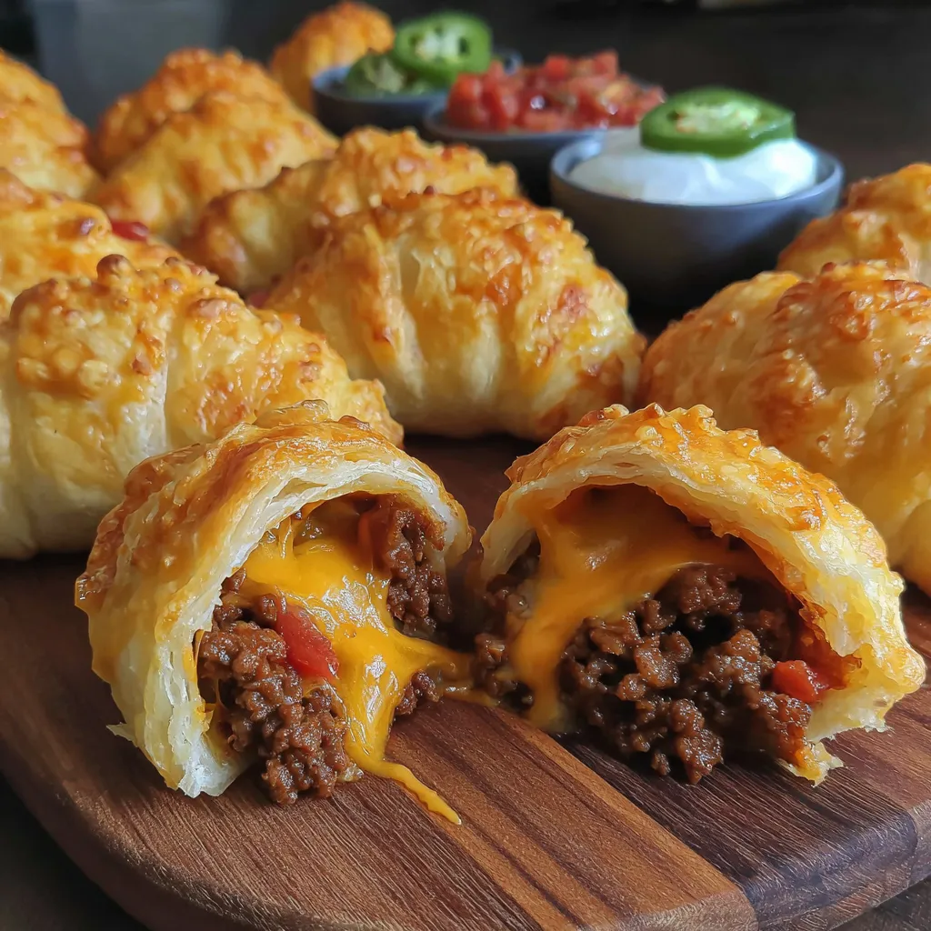 A tray of air fryer cheesy taco bombs.