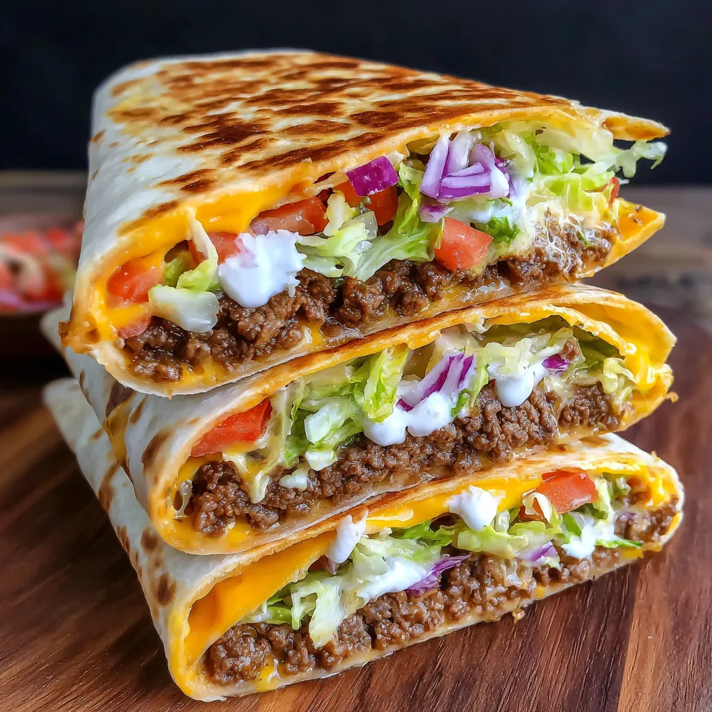 A burrito with lettuce, tomatoes, and cheese.