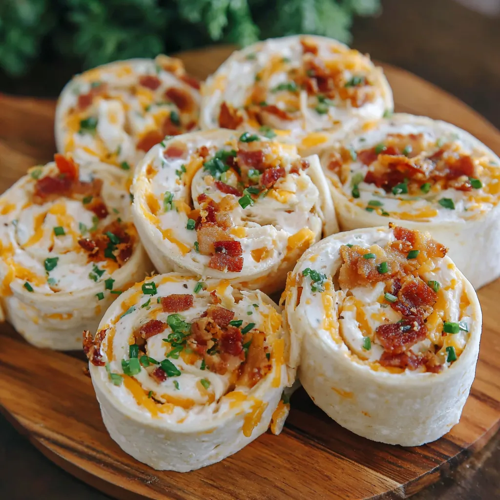 Bacon wrapped pinwheels with cheese and bacon.