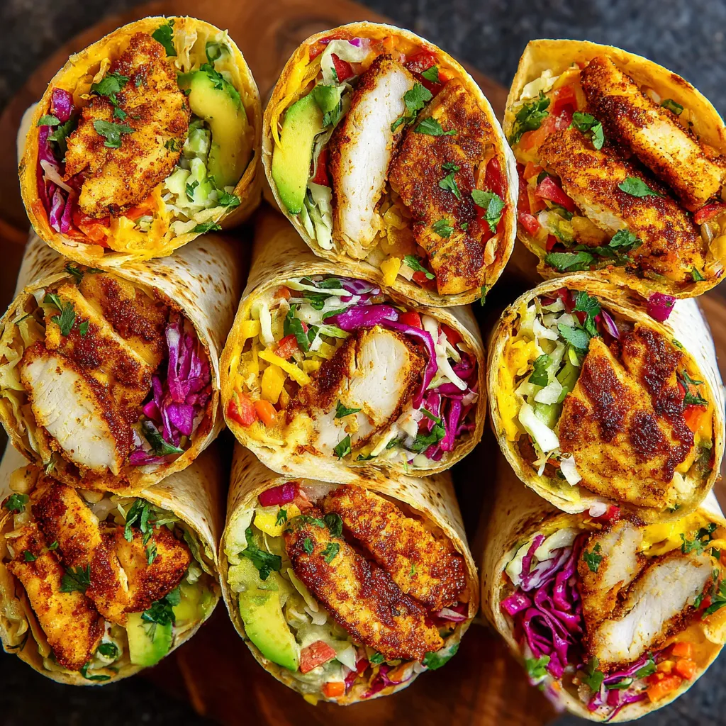 A stack of southwest chicken wraps.