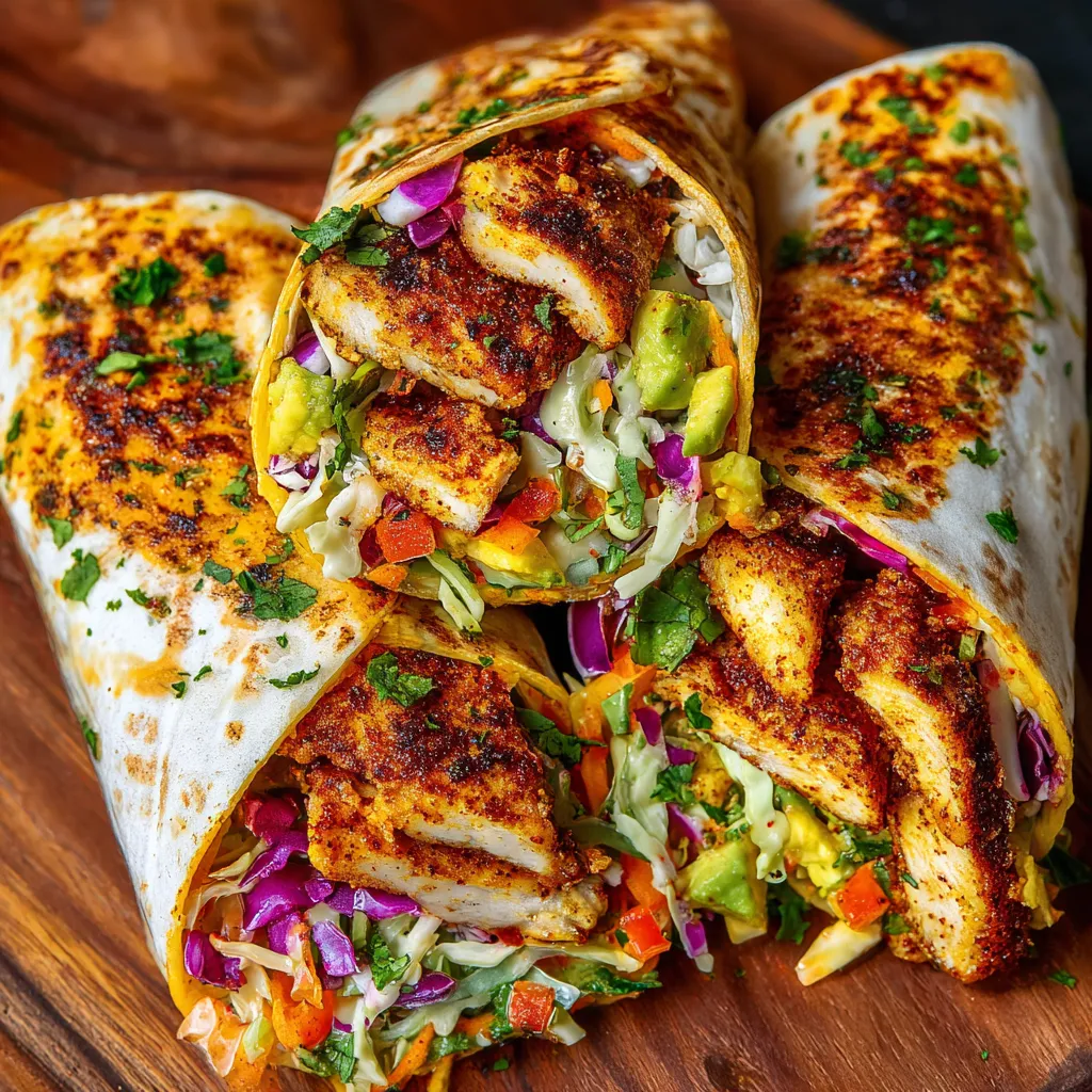 A close up of a southwest chicken wrap.