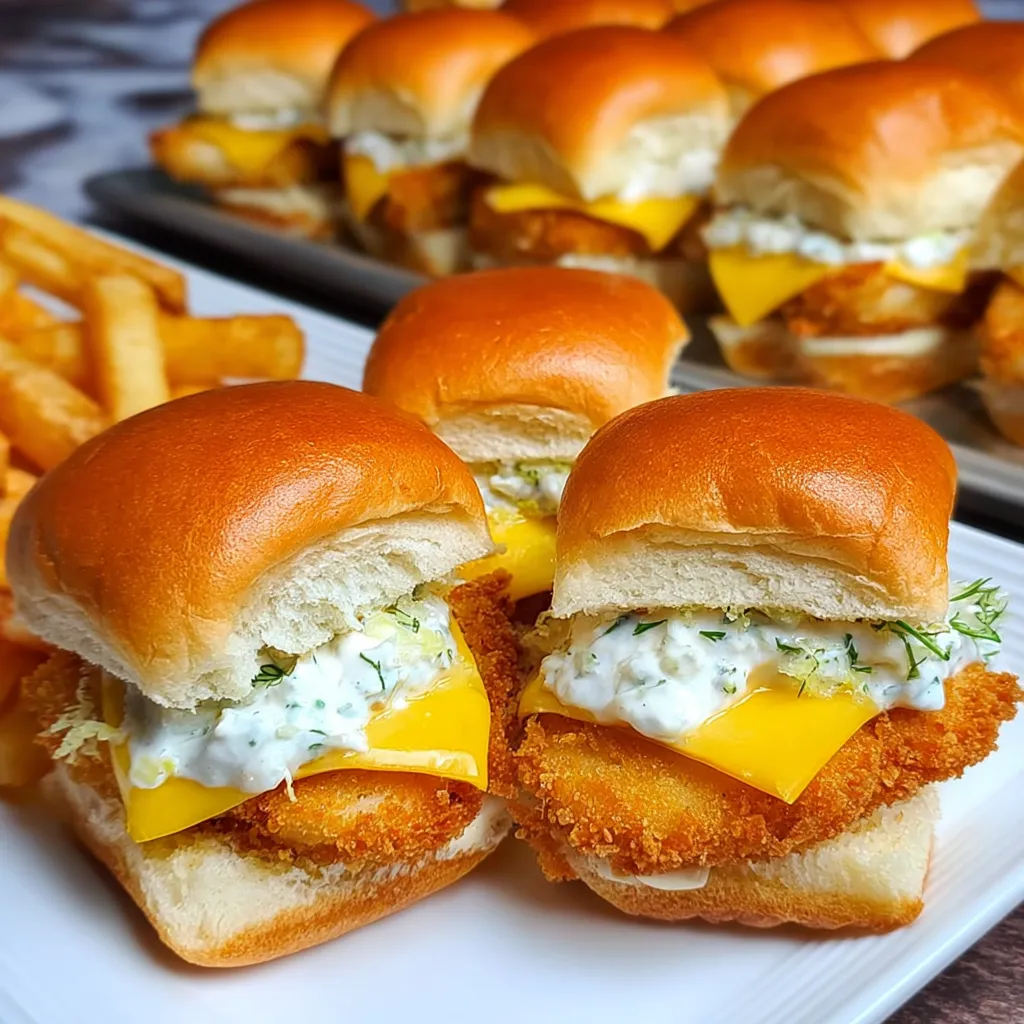 Filet-O-Fish sliders on a plate.