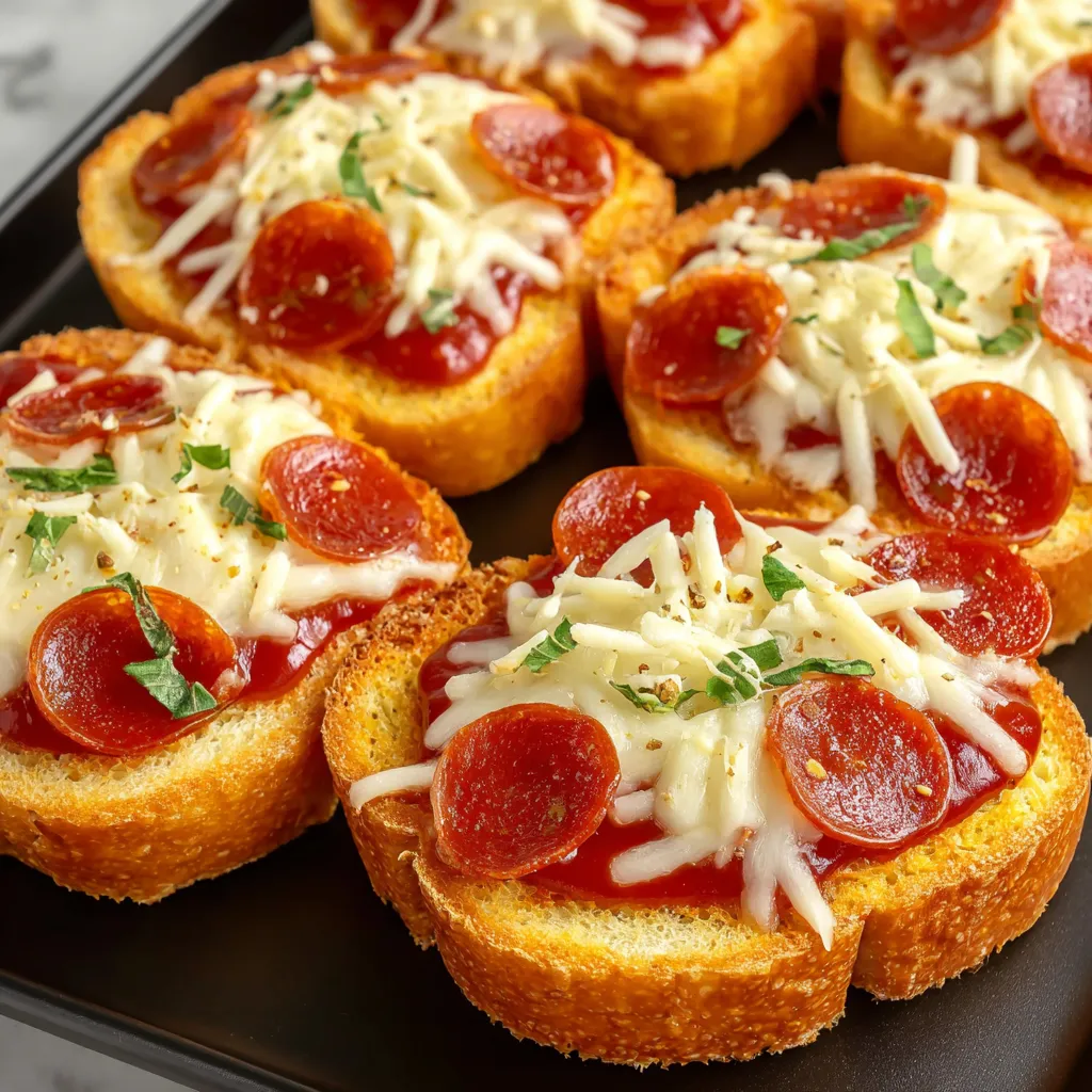 A plate of Texas Toast Garlic Bread Pizza.