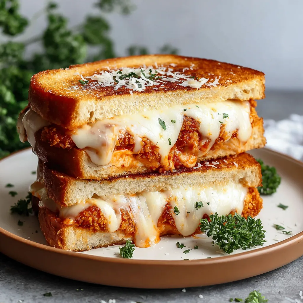 A grilled cheese sandwich with chicken and cheese.