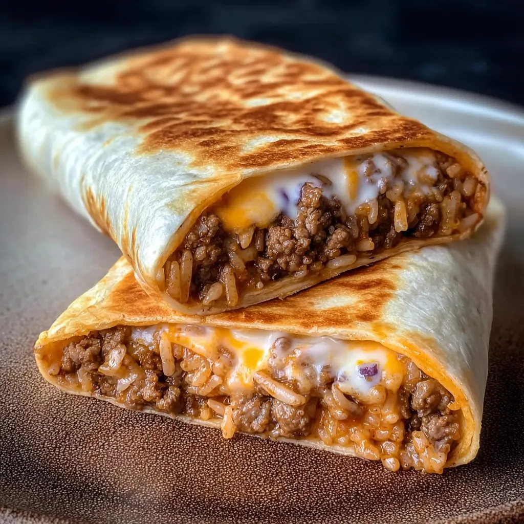 A grilled cheese burrito on a plate.