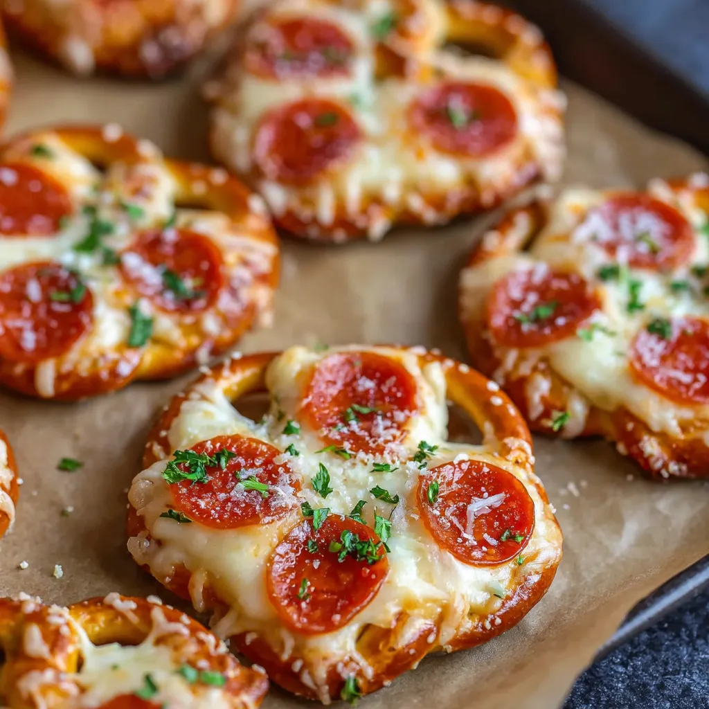 A tray of garlic butter pepperoni pizza pretzels.