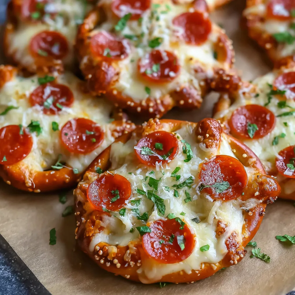 A plate of garlic butter pepperoni pizza pretzels.