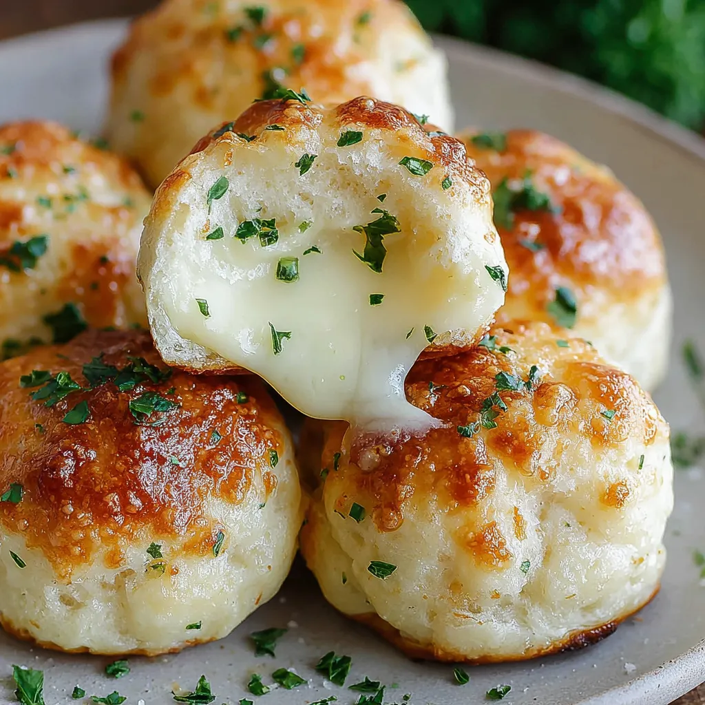 A plate of mozzarella biscuits.