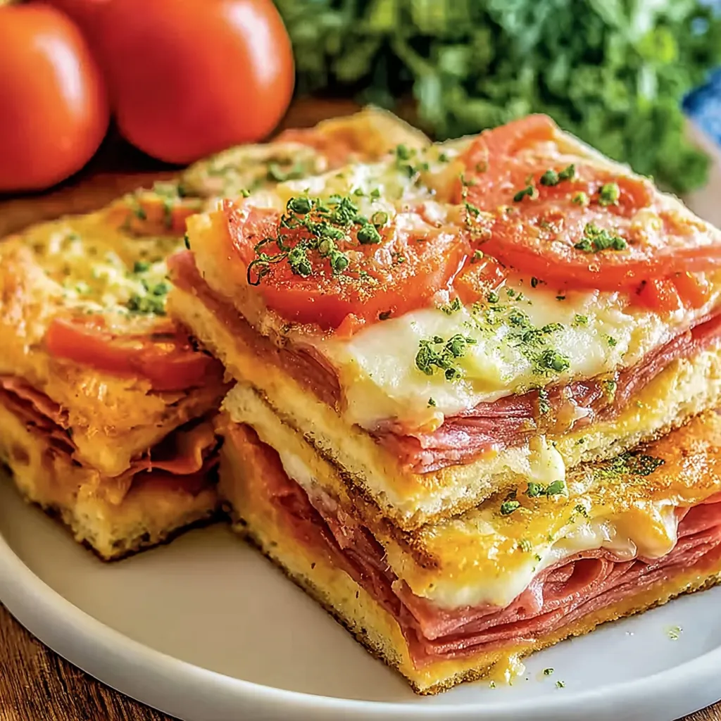 Italian sub sandwiches on a plate.