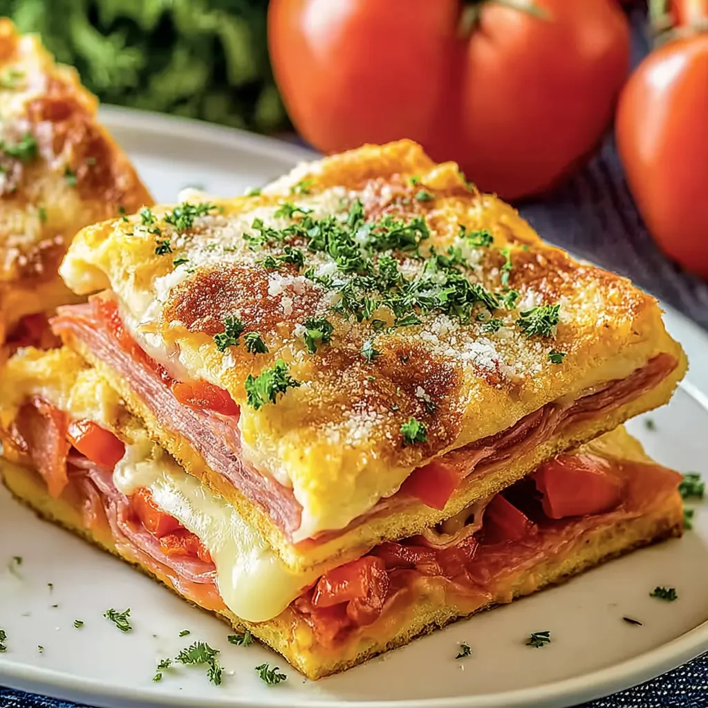 Italian sub sandwiches on a plate.