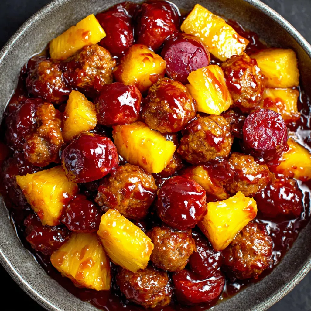 A bowl of meatballs in a sauce.