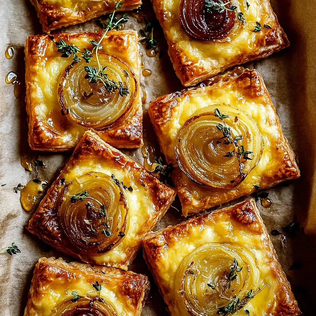A tray of onion gruyere tarts.
