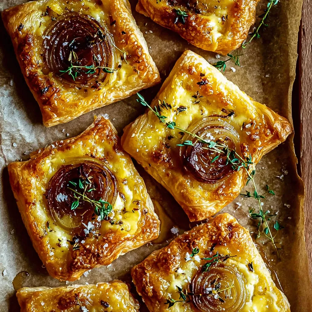 A tray of onion gruyere tarts.