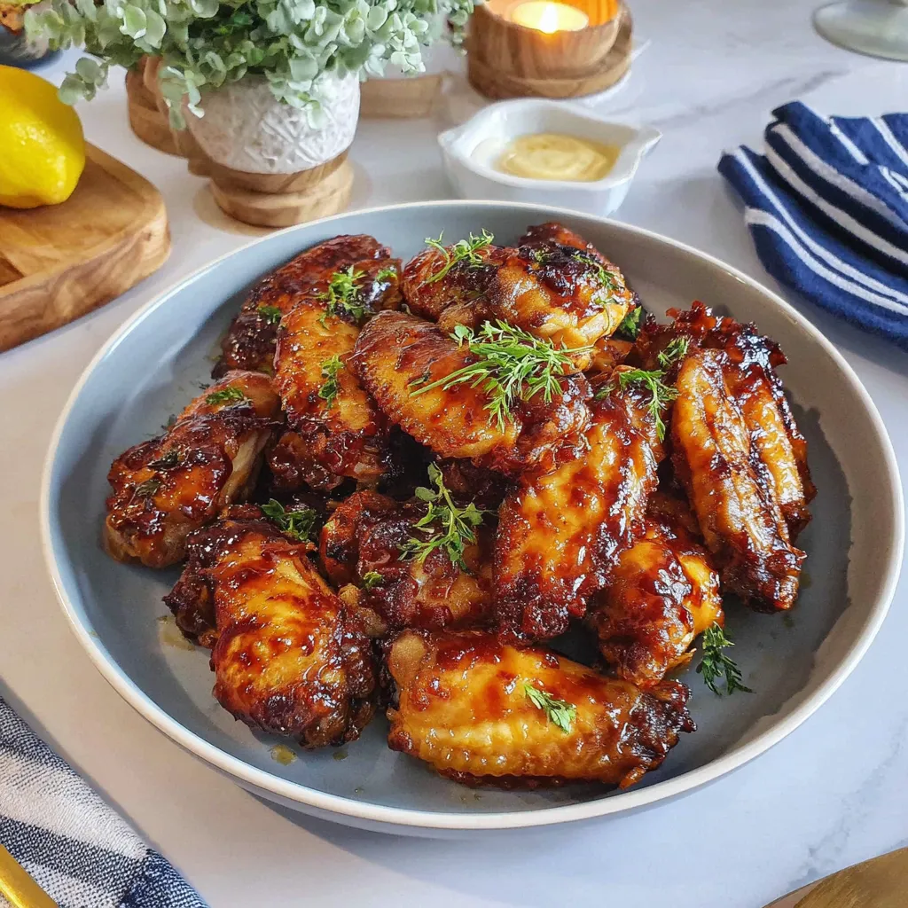A plate of hot honey chicken wings.