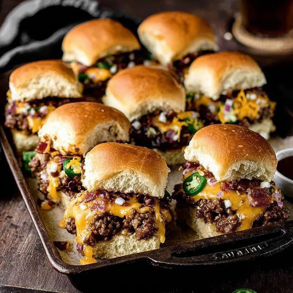 A tray of cowboy sliders.