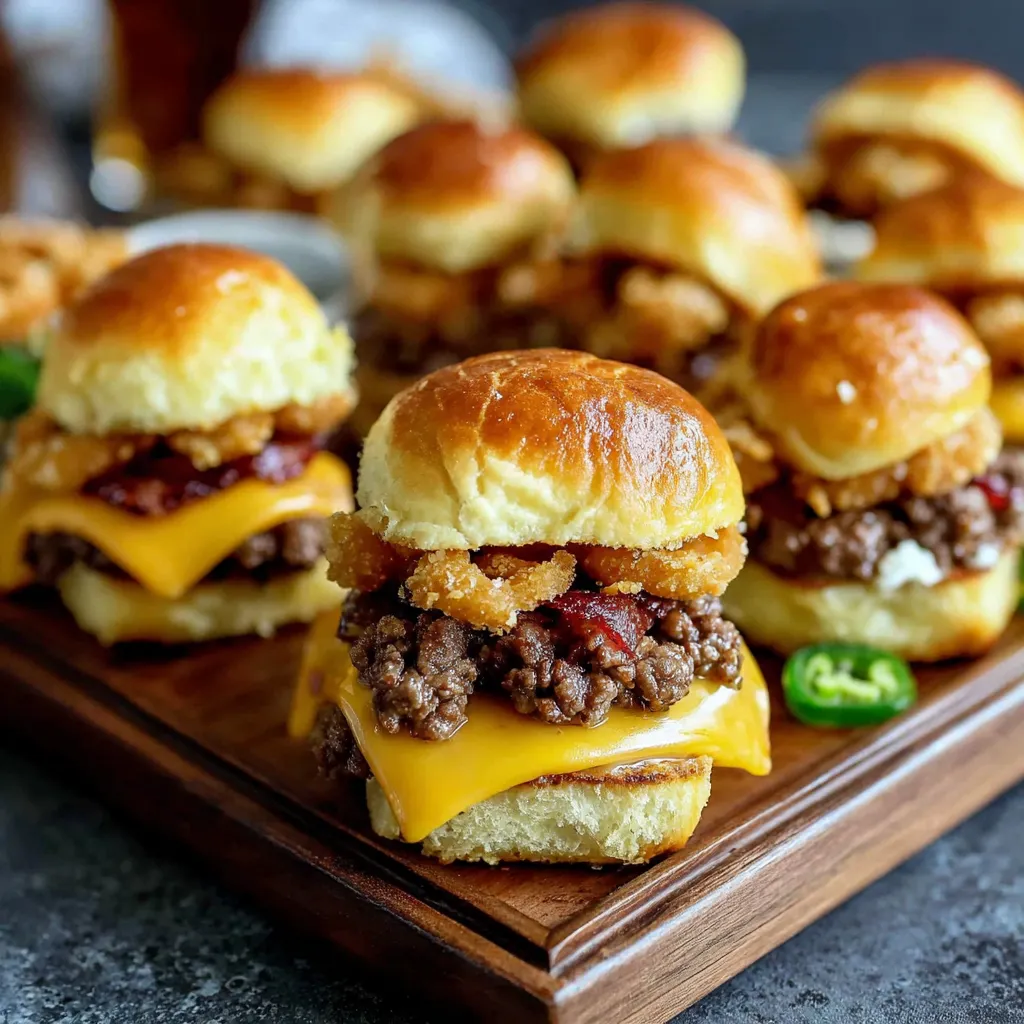 A plate of pretzel cowboy sliders.