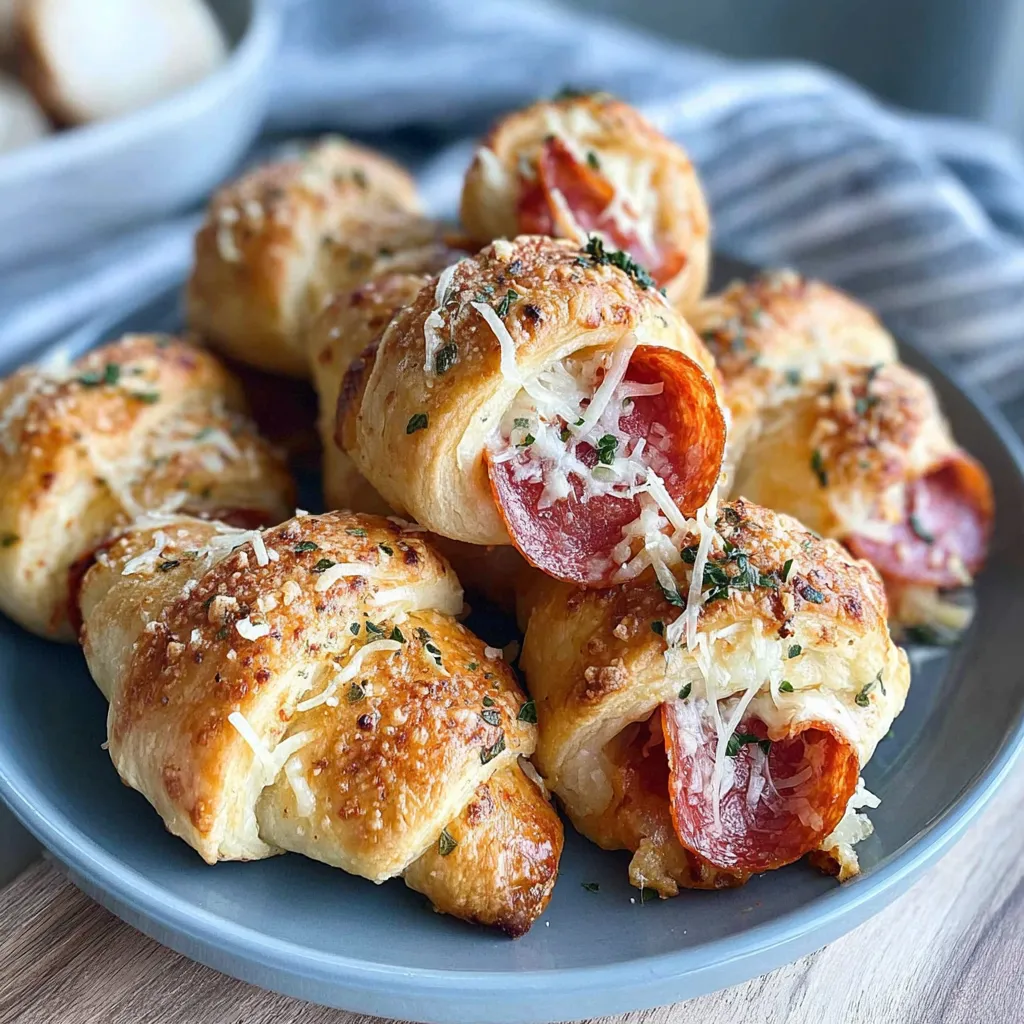 A plate of pepperoni crescent rolls.