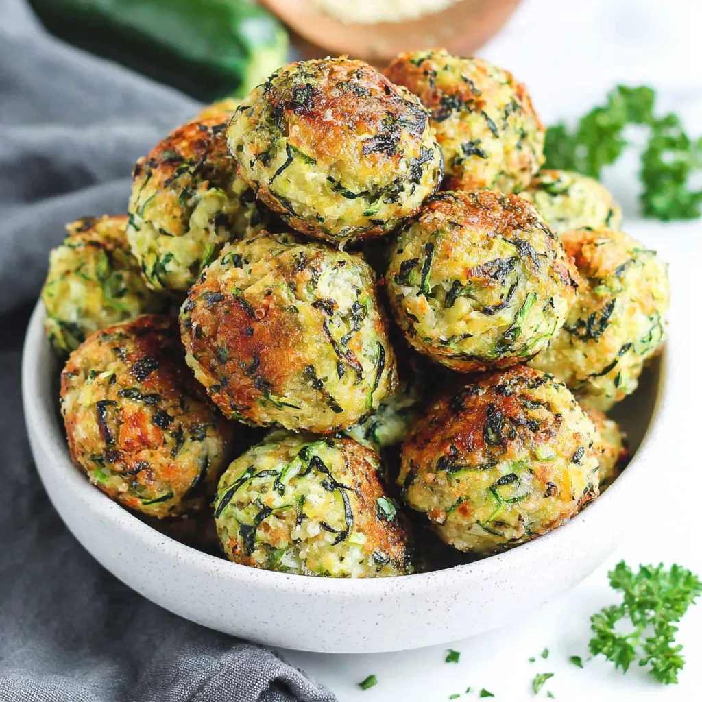 A bowl of zucchini balls.