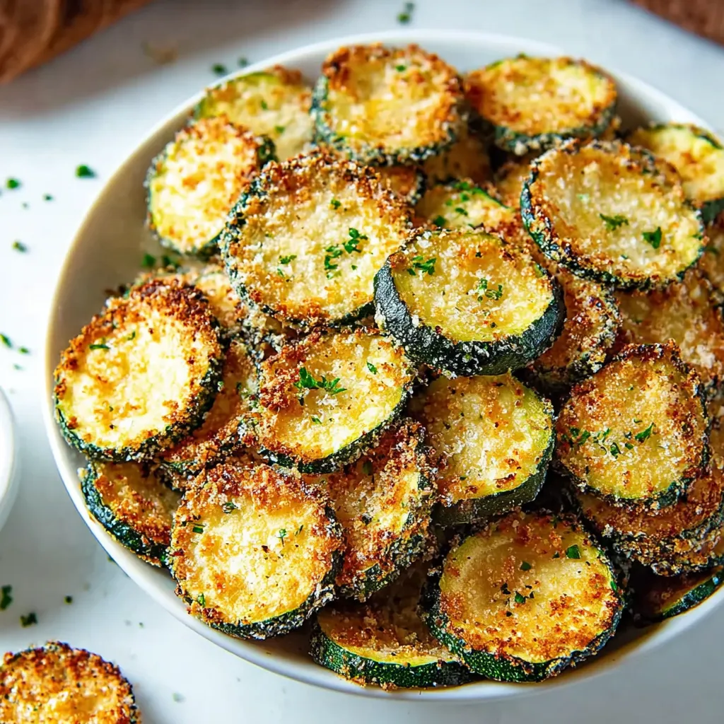 A bowl of baked zucchini chips.