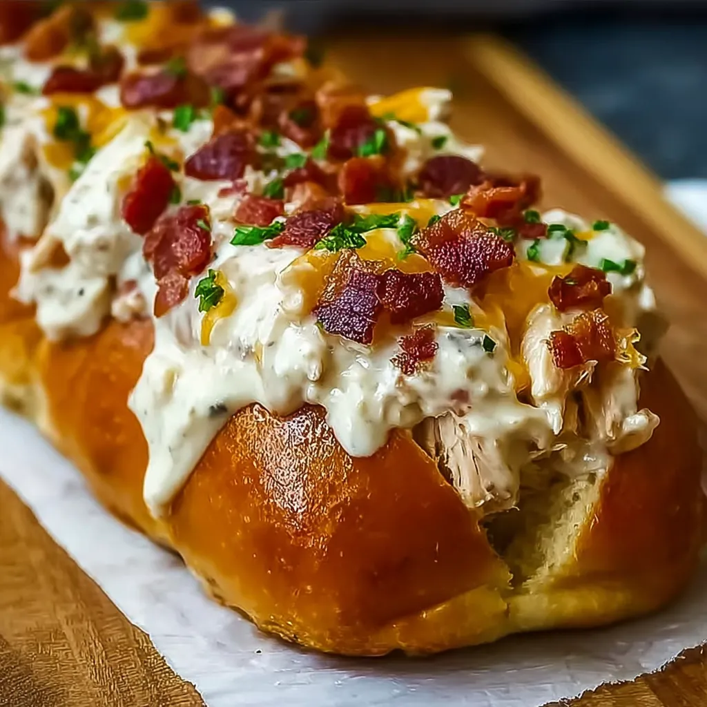 A loaded Hawaiian roll slider with bacon and cheese.