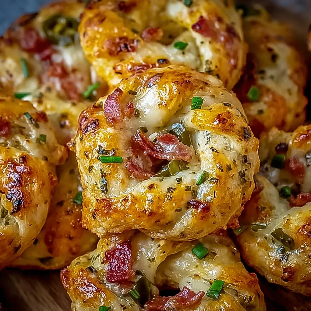 Cheesy party bites on a wooden table.