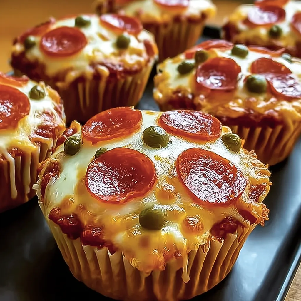 A plate of deep dish pizza cupcakes.