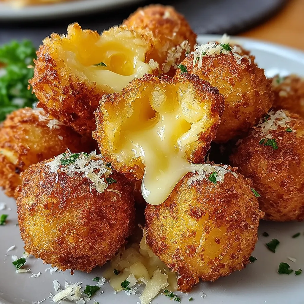 Cheese balls on a plate.