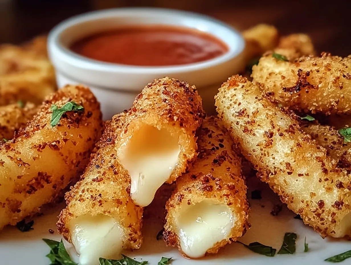 A plate of cheesy stuffed rings.