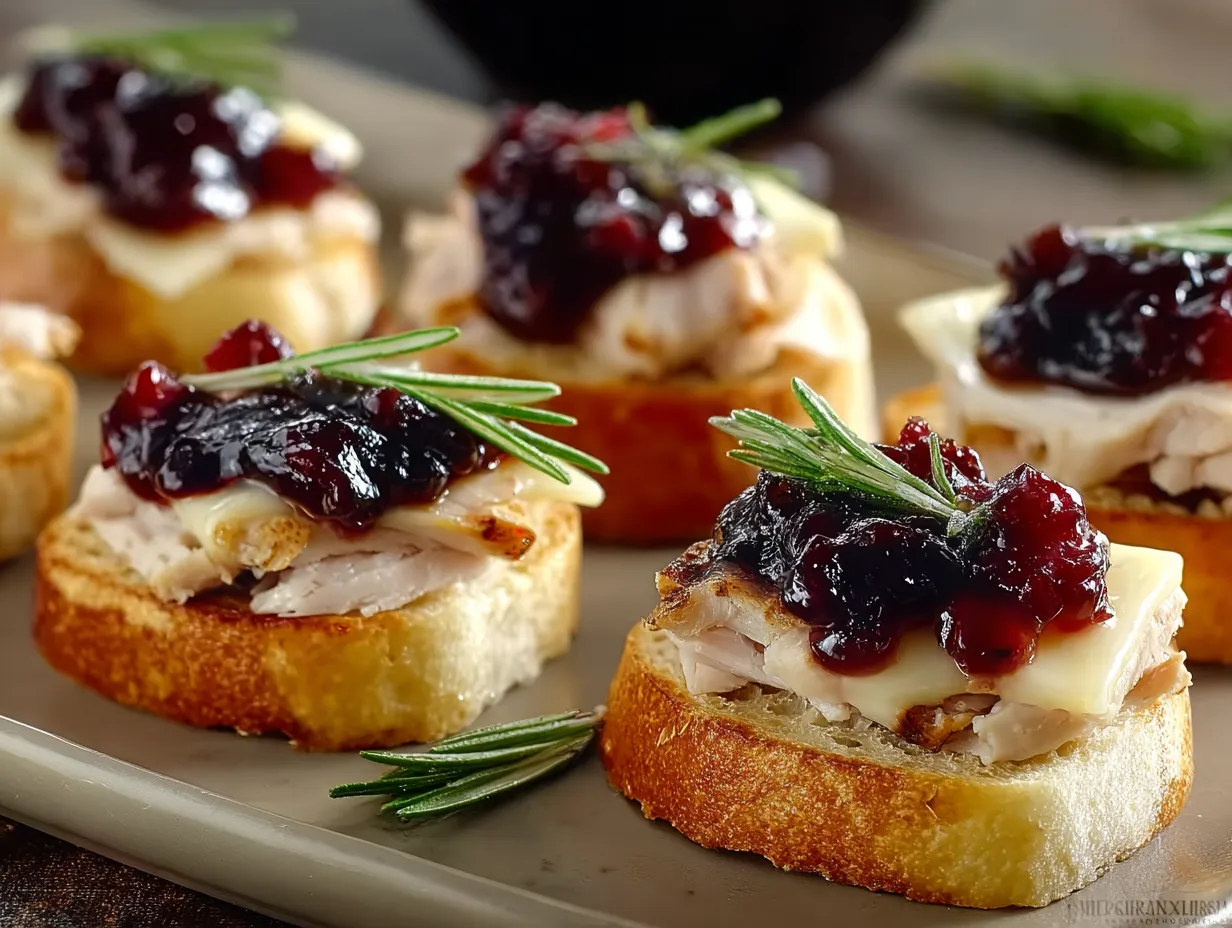 Turkey brie bites on a plate.