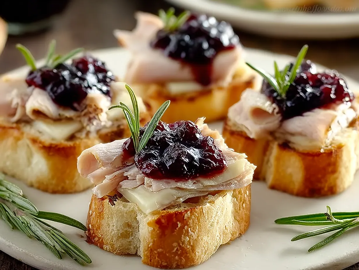 Turkey brie bites on a plate.