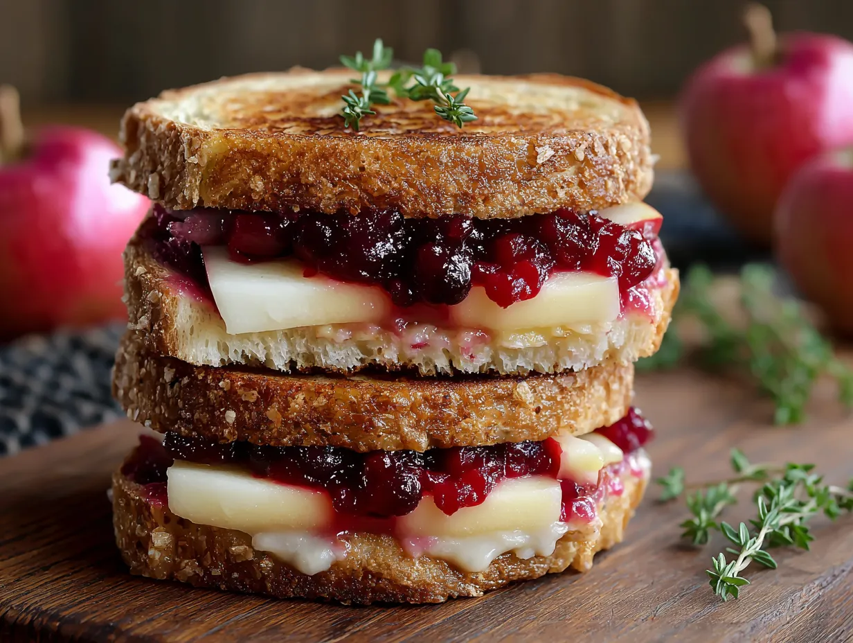 Two sandwiches stacked on top of each other.