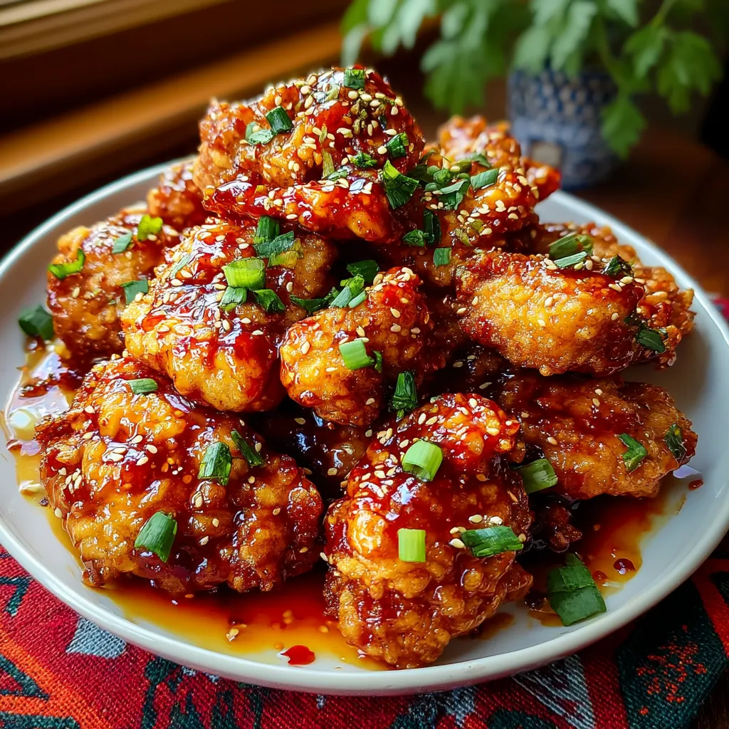 A plate of Korean Fried Chicken.