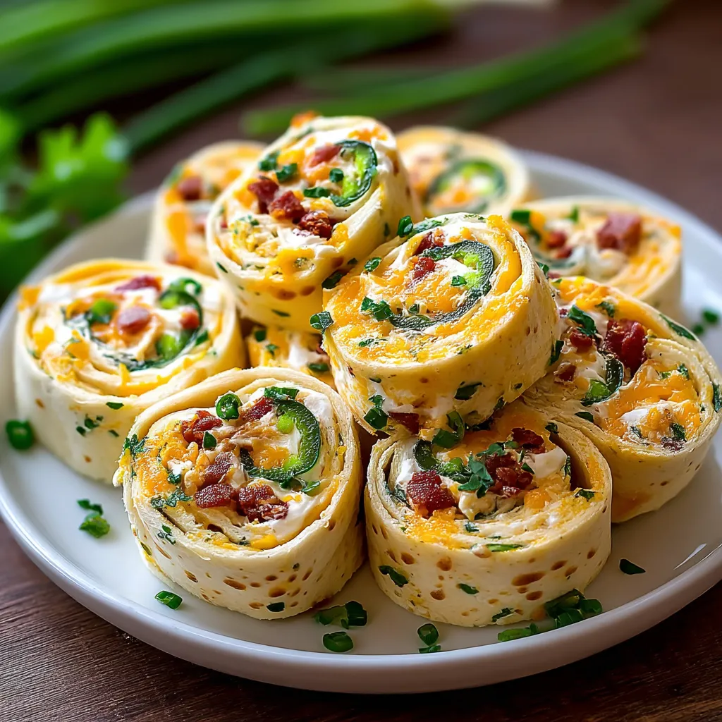 A plate of jalapeño pinwheels.