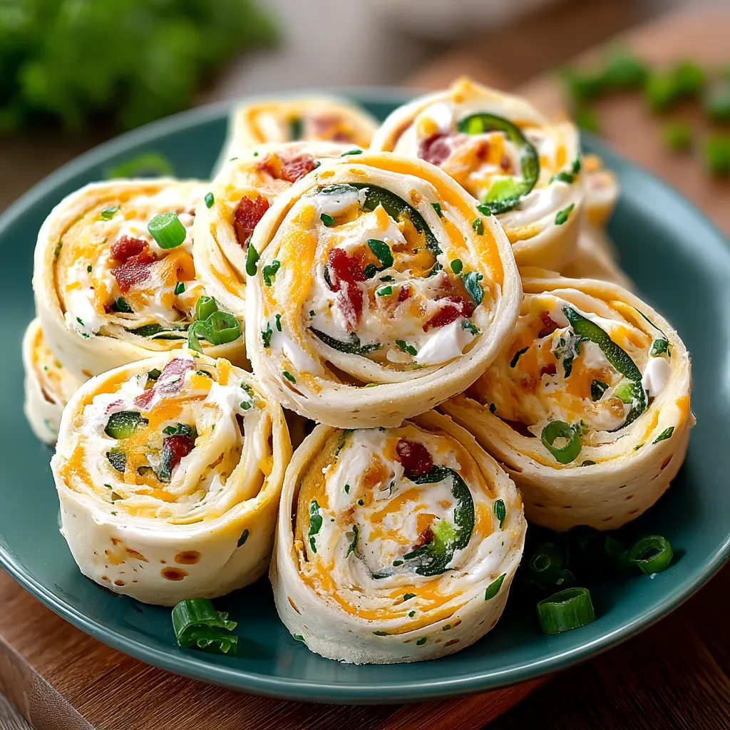 A plate of jalapeño pinwheels.