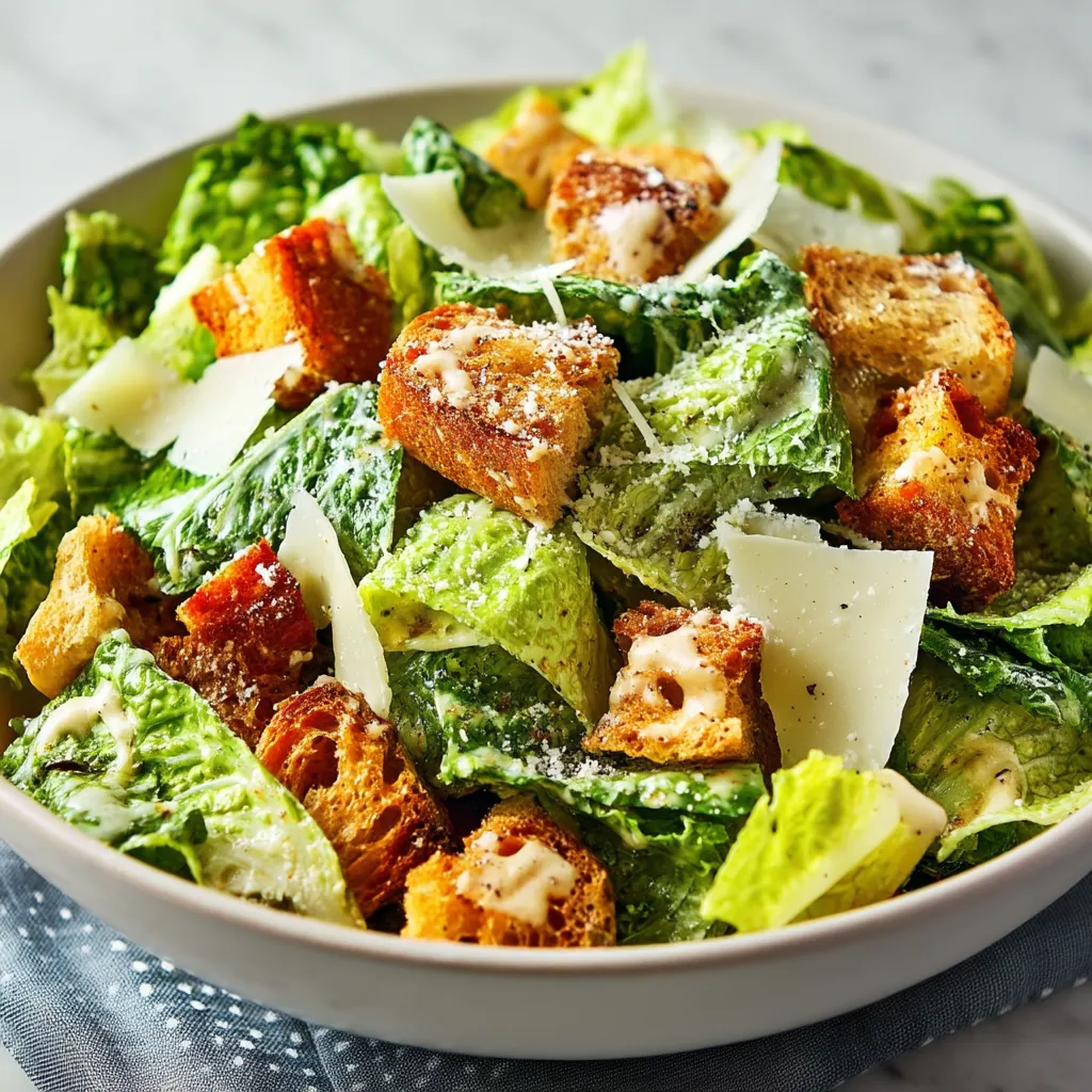 A bowl of salad with croutons and cheese.