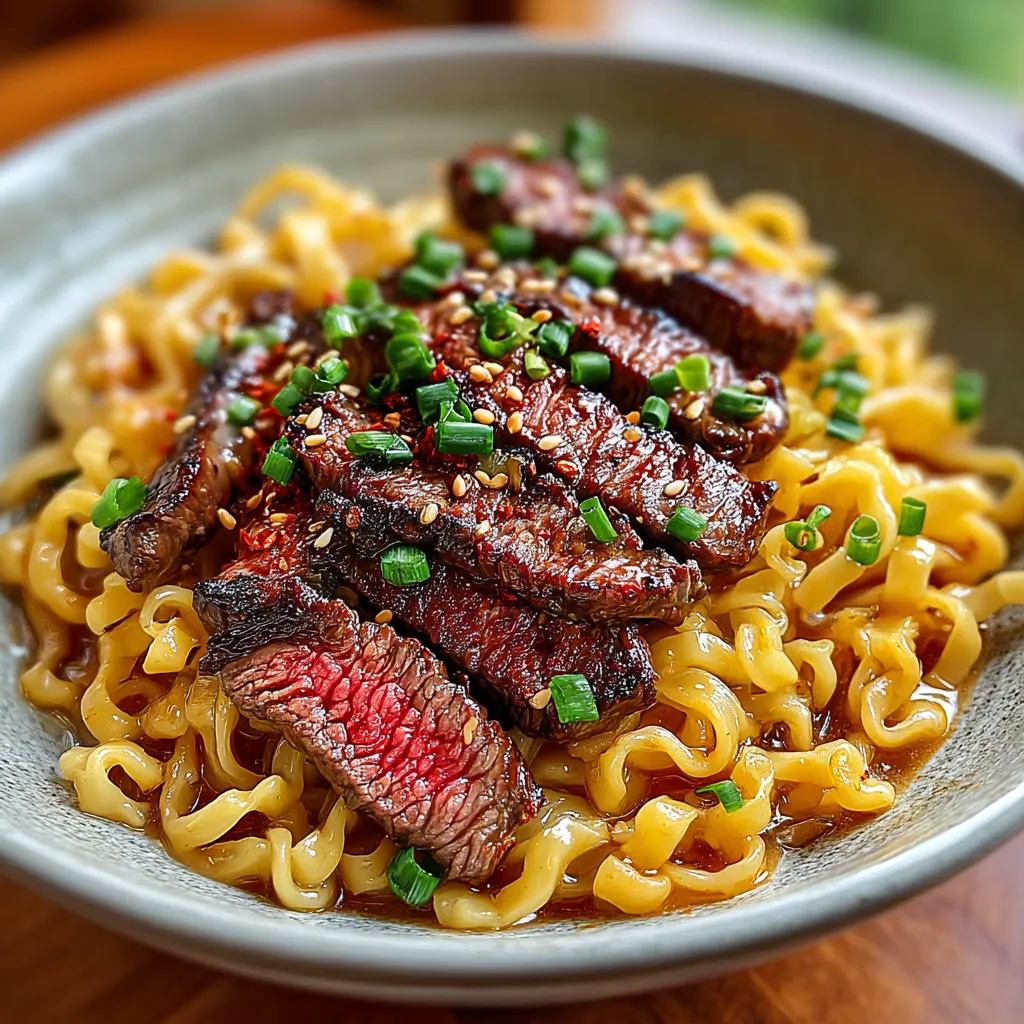 A plate of noodles with meat and vegetables.