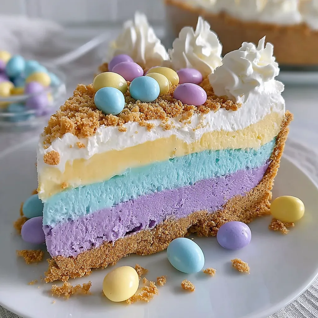 A slice of Easter Jello-O pie.