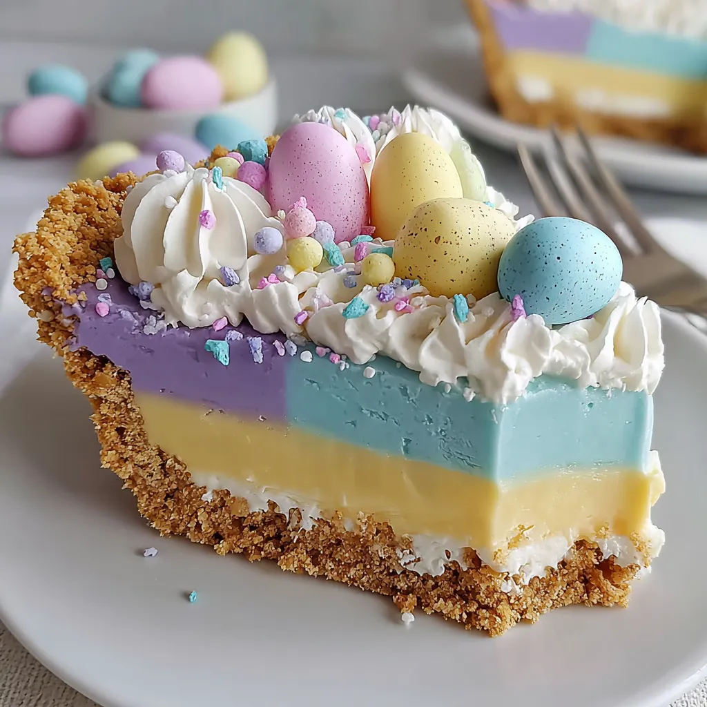 A slice of Easter Jello-O pie.