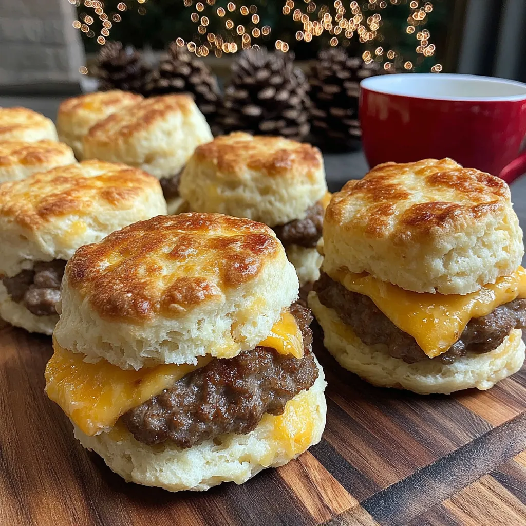 A plate of Southern Sausage Biscuits.
